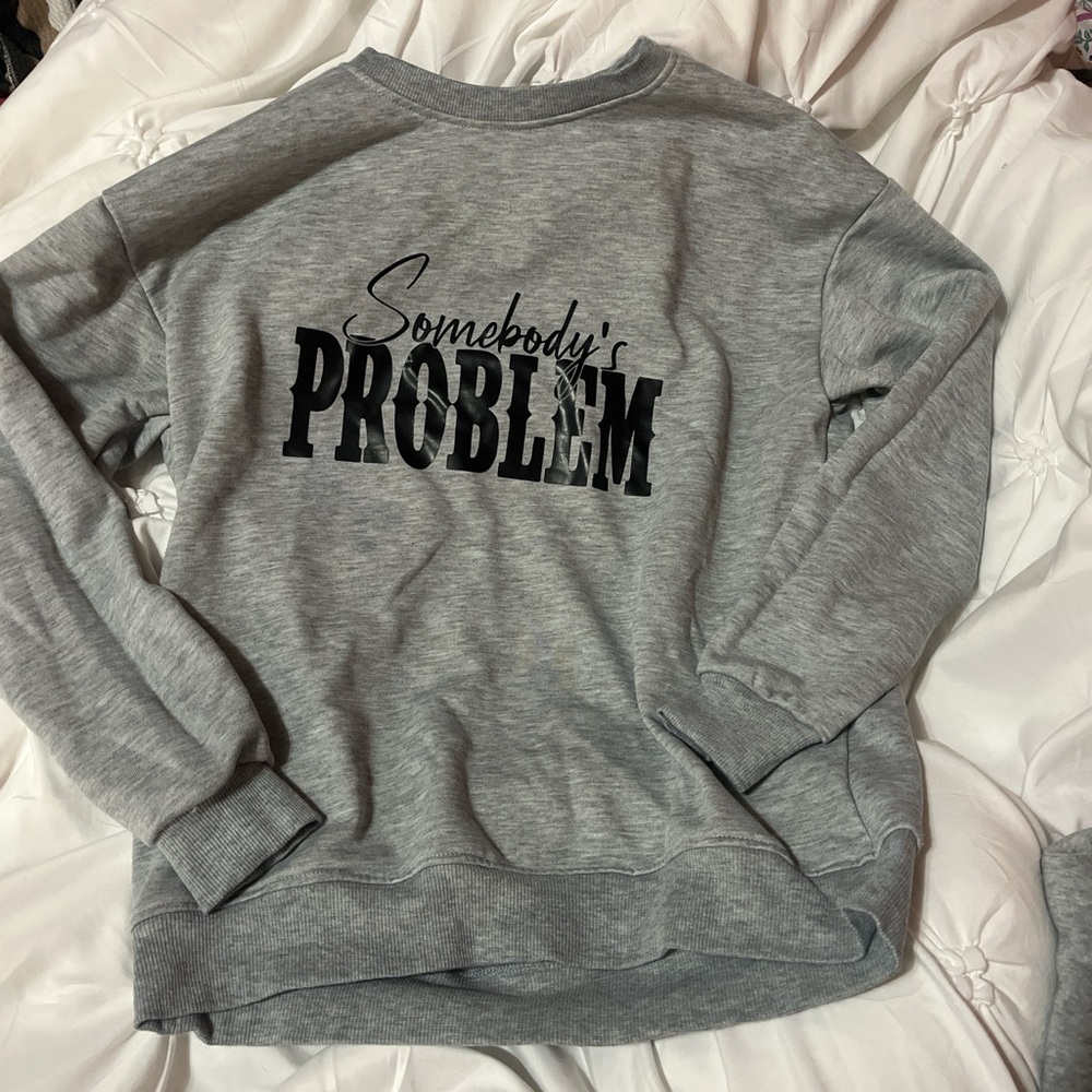 SHEIN Gray Women's Sweater with Graphic Print
